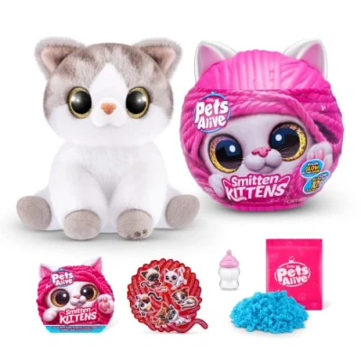 Immagine di Pets Alive Smitten Kittens Surprise, Alli, Nurture Play, Soft Toy Unboxing, Interactive, 10 Sounds, Ultra Plushies, Adopt Electronic Pet Kitten (Alli)