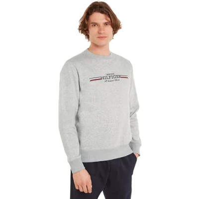 Immagine di Tommy Hilfiger Uomo Felpa Scollo Rotondo, Blu (Desert Sky), L