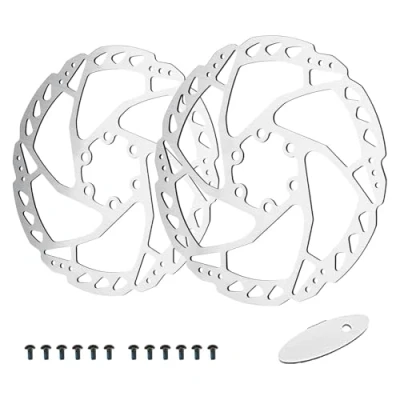 Immagine di RUJOI Rotore freno a disco da 160 mm, dischi 6 bulloni e set di regolazione MTB per blocco Shimano/Tektro/TRP (160 mm con rotori 12 bulloni)
