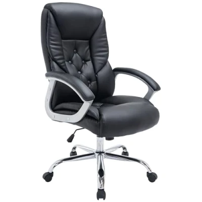 Immagine di CLP Sedia Ufficio Rodeo XXL In Similpelle I Poltrona Studio Girevole E Regolabile Scrivania Con Carico Max 210 KG, Colore:nero