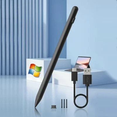 Immagine di Penna Surface per Microsoft, Pro Pen 11/10/9/8/7/6/5, Go/Laptop/Studio/Book,con rifiuto del palmo e ricaricabile, sensibilità alla pressione 4096 attrazione magnetica