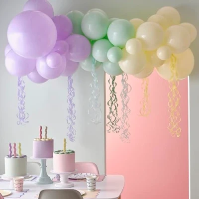 Immagine di Ginger Ray Arco pastello con 45 palloncini in lattice e carta riccia decorazione per feste