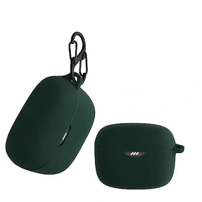 Immagine di kwmobile Custodia Silicone Cuffie Compatibile con JBL Tune Buds Cover Porta Auricolari Moschettone Case verde scuro