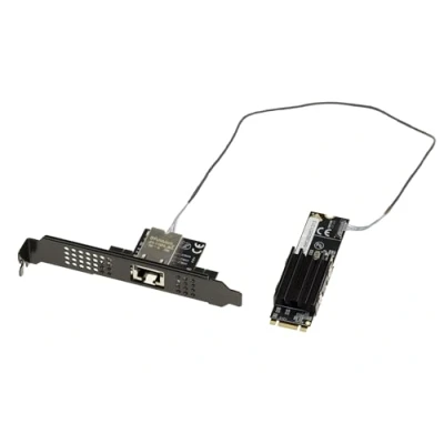 Immagine di KALEA INFORMATIQUE Scheda controller di rete M2 RJ45 10G LAN 10 GIGABIT ETHERNET per porta tipo PCIe, chiave M o B+M con CHIPSET AQUANTIA AQC113