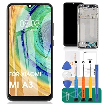 Immagine di per Xiaomi MI A3 Sostituzione dello schermo CC9e Display LCD Touch Screen con telaio (senza funzione di impronte digitali, nero)