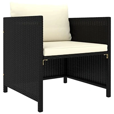 Immagine di vidaXL Set Divani da Giardino 4 pz con Cuscini in Polyrattan Grigio