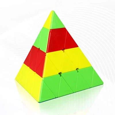 Immagine di FunnyGoo Mofangge Triangolo a piramide 4x4 Pyraminx Cubo magico Puzzle velocità cubica con un espositore (senza adesivo)