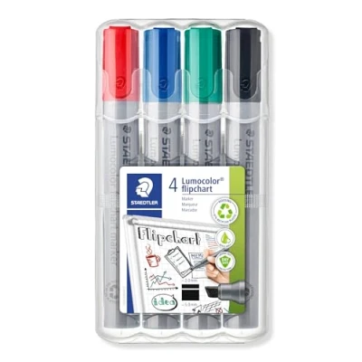 Immagine di Staedtler 356 B WP4 Marker da Flipchart, 4 Pezzi