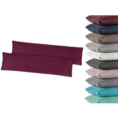 Immagine di Confezione da 2 federe in jersey, 40 x 145 cm, 100% cotone, colore bianco