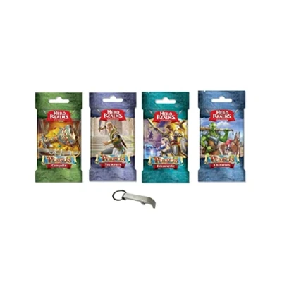 Immagine di Set Hero Realms 4 Decks Périples: conquista, scoperta, cacciatori e viaggiatori versione francese + 1 Apribottiglie Blumie (4 Periculi)