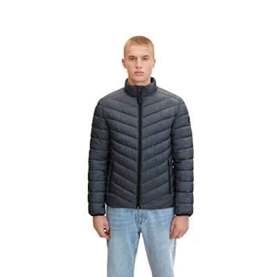 Immagine di TOM TAILOR Giacca Trapuntata Leggera, Uomo, Grigio (Grey Twill Structure 24267), S