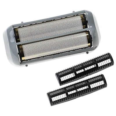 Immagine di vhbw 1x testina, 2x lama compatibile con Andis ProFoil Lithium, Lithium Plus (17170A / 17205A) rasoio, nero/grigio