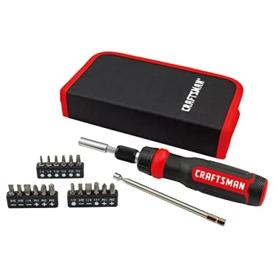 Immagine di CRAFTSMAN Cacciavite a cricchetto, set multibit, 26 pezzi (CMHT68001), nero