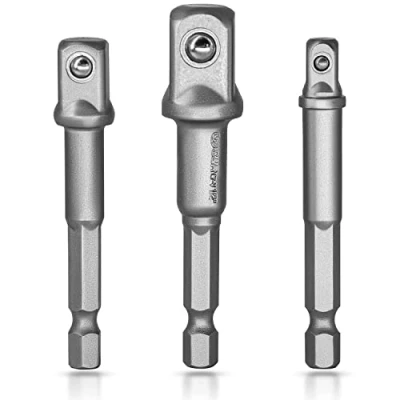 Immagine di S&amp;R Set Adattatori Chiavi a Bussola Trapano Chiave impatto 1/4 1/2 3/8 da esagonale quadrato