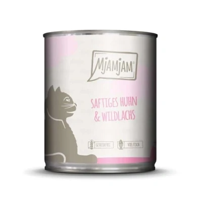 Immagine di MjAMjAM 6 x 800 g Alimento umido per gatti Pollo &amp; Salmone Selvaggio