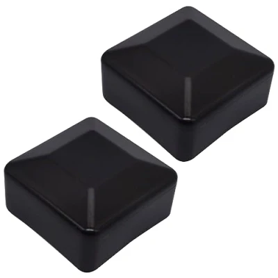 Immagine di SKIR&#039;CO (2 pezzi) Tappi per pali di recinzione, quadrati 60 x mm in plastica neri colore nero RAL 9005