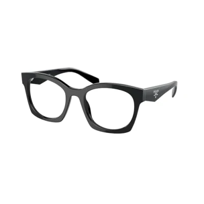 Immagine di Prada Donna PR A05V 16K1O1 Montature da vista Acetato Nero Trasparente Geometrica Normale