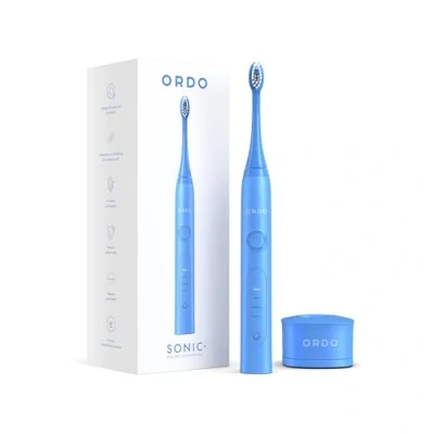 Immagine di Ordo Spazzolino Elettrico Sonic Tecnologia Smart Avanzata con 4 Modalità di Spazzolatura Batteria Ricaricabile Rapida ed Elemento Lucidante in Silicone Caricatore USB per Adulti Blu Artico