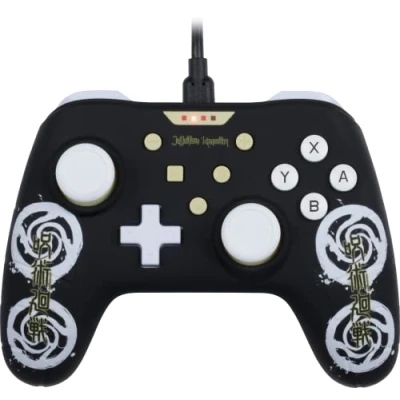 Immagine di Konix Controller cablato Jujutsu Kaisen per Nintendo Switch, Switch OLED e PC Funzione di vibrazione Cavo da 3 m bianco nero