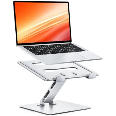 Immagine di CIRYCASE Supporto PC Portatile Ergonomico, Altezza Regolabile Laptop Stand Alluminio Pieghevole, Raffreddamento Rialzo Scrivania Compatibile con MacBook Pro/Air, HP, Lenovo da 10 16&quot;