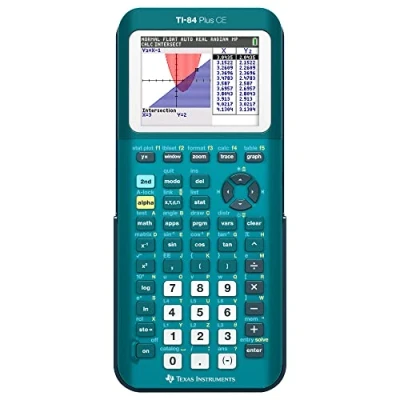 Immagine di Texas Instruments TI 84 Plus CE Color Graphing Calculator, Teal (Metallic)