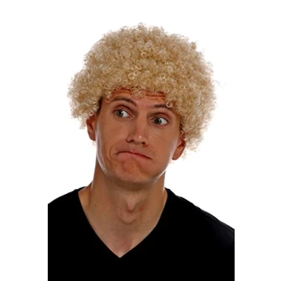 Immagine di WIG ME UP MMAM 9M K8692 Parrucca Carnevale Donna Uomo Clown Biondo Corti Ricci Crespi Afro Testa crespa