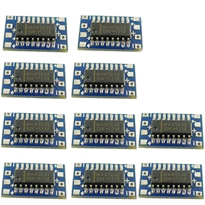 Immagine di Aihasd 10 pezzi Mini RS232 a TTL MAX3232 Scheda del modulo convertitore di livello conversione della porta seriale