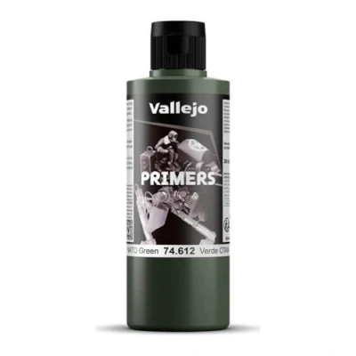 Immagine di Vallejo Colore per modellini, primer poliuretano, 200 ml, verde (NATO green)