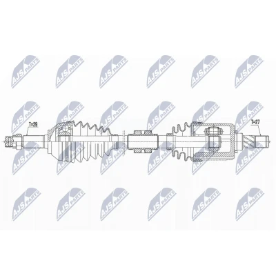 Immagine di NTY NPW NS 162 Albero motore / Semiasse Assale anteriore Sx 691mm Cambio automatico CVT (continuo) NISSAN: Qashqai Qashqai+2 I