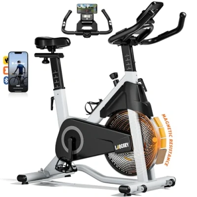 Immagine di LABGREY Cyclette Professionale Magnetica con Schermo LCD, Supporto Tablet, Bluetooth APP Kinomap Zwift, Volano 15kg e Accessori Extra Perfetta per Fitness ed Esercizio a Casa