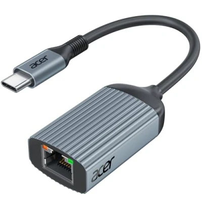 Immagine di Acer Adattatore USB C a Ethernet, Tipo RJ45 Ethernet LAN Gigabit, 1 Gbps Compatibile con Thunderbolt 3/4, Rete 1000Mbps Alluminio per iPhone 15 Pro/Max, MacBook (Grigio)