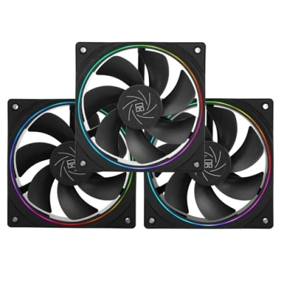 Immagine di Thermalright TL S12R X3 CPU Fan 120 mm Reverse Case Cooler Viene fornito con illuminazione ARGB, raffreddamento velocità 1500 RPM, nero PC PWM Silent Computer