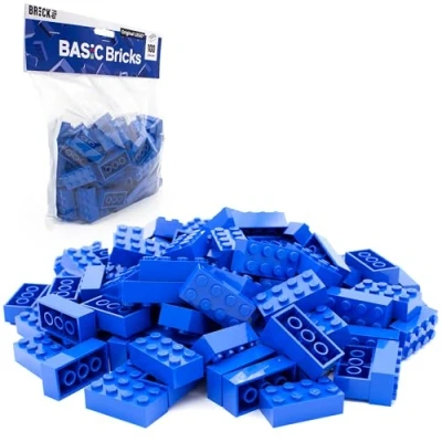 Immagine di LEGO 2x4 Mattoncini Classic, Blu, 100 pezzi Parti singoli nella confezione grande, mattoni basici Basic Bricks (3001)