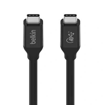 Immagine di Belkin Cavo USB4 da USB C a C, Certificazione IF con Power Delivery fino 100W, 40 Gbps di velocità trasferimento dati e retrocompatibilità Thunderbolt 3, 3.2 altri, 80 cm