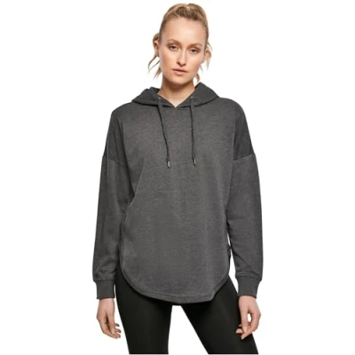 Immagine di Build Your Brand Ladies Oversized Hoody, Felpa con Cappuccio Donna, Carbone (Heather), XS