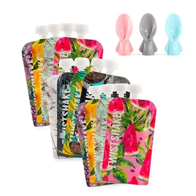 Immagine di Twistshake 12x Sacchetti Riutilizzabili Per Alimenti Bambini 220ml + 3x Cucchiai A Doppia Chiusura e Senza BPA