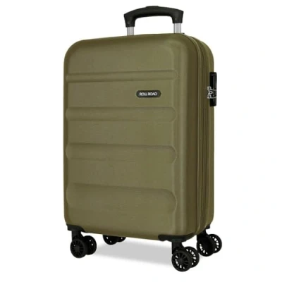 Immagine di Roll Road Flex Valigia da cabina Verde, 35 x 55 20 cm, rigida, 2,5 kg, chiusura a combinazione laterale, in ABS, 33 l, estensibile, bagaglio mano, Taglia unica,