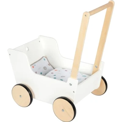 Immagine di small foot Carrozzina per Bambole in Legno Little Button, incl. Lenzuola reversibili, dai 3 Anni su, 12496