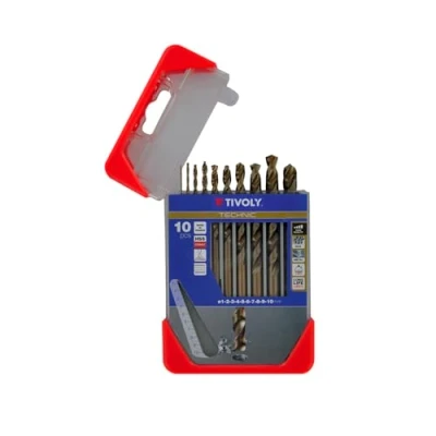 Immagine di TIVOLY A33 Pack di 10 punte per metallo DIN 338 HSS Co, Diametro 1, 2, 3, 4, 5, 6, 7, 8, 9, mm