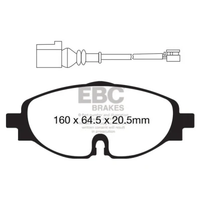 Immagine di Set di pastiglie freno, freno a disco EBC DP42150R