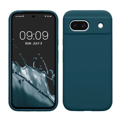 Immagine di kwmobile Cover per Google Pixel 8a Custodia Back Case Smartphone in Silicone TPU Protezione Gommata petrolio matt