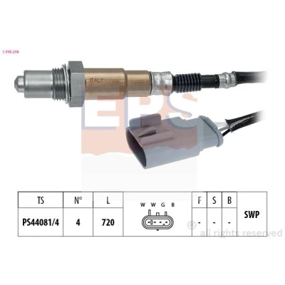 Immagine di EPS 1.998.208 Sonda lambda Made in Italy OE Equivalent riscaldato, planare, Filettatura prelubrificata FIAT: 500 Hatchback