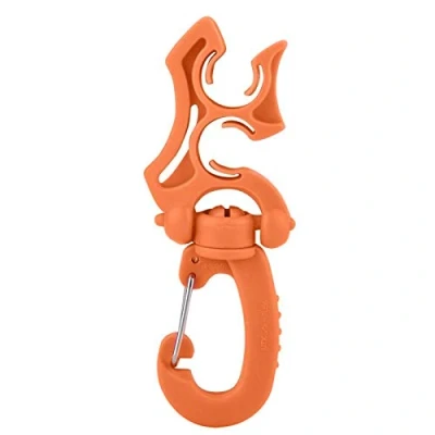 Immagine di Keenso Scuba Diving Supporto Doppio per Tubo Flessibile con BCD Regolatore di ritegno Gancio Fibbia Snorkeling(Arancia)
