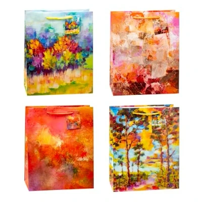 Immagine di K3T Confezione da 4 sacchetti regalo ART ON CANVAS, dimensioni: grandi (altezza x larghezza profondità) 32 26 13,5 cm, art. n. 87319