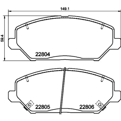 Immagine di HELLA 8DB 355 037 881 Kit pastiglie freno con segnalatore acustico usura KIA: XCeed, Proceed, Ceed III Hatchback, HYUNDAI: i30 Hatchback