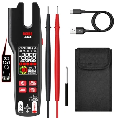 Immagine di BSIDE U6X Tester Elettrico Pinza Amperometrica Aperta AC DC 600A con Termometro IR Migliorato 12:1 LCD Colore 999 Conti VFC Multimetro Digitale Intelligente TRMS Batteria Ricaricabile