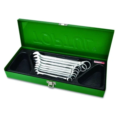 Immagine di Set di chiavi combinate a cricchetto TOPTUL 8 Stk(8, 10, 11, 12, 13, 14, 17, 19 mm)