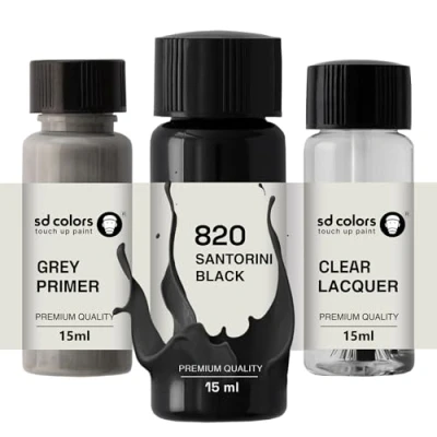 Immagine di SD COLORS SANTORINI BLACK 820 New Touch Up Paint 15 ML RIPARAZIONE SCRATCH CHIP PENNELLO COLORE CODICE NERO (VERNICI+PRIMER+LACQUER)