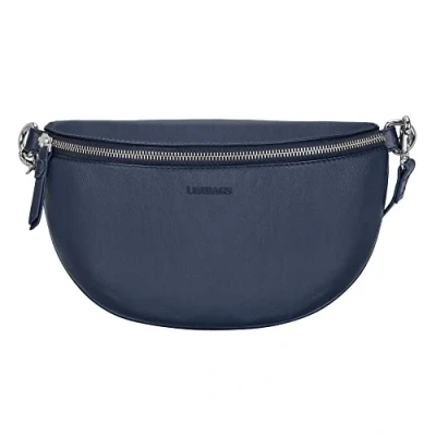 Immagine di LEABAGS Bogota grande marsupio in vera pelle Borsa a tracolla da donna con cerniera 27x7x16 cm Blu