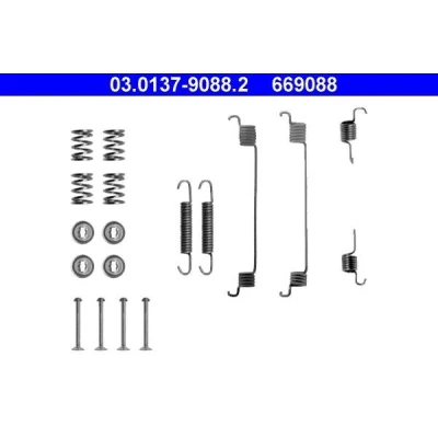 Immagine di ATE 03.0137 9088.2 Kit accessori, Ganasce freno PEUGEOT: 207 Hatchback, 206 206+ RENAULT: CLIO 2, FIAT: Punto I Hatchback